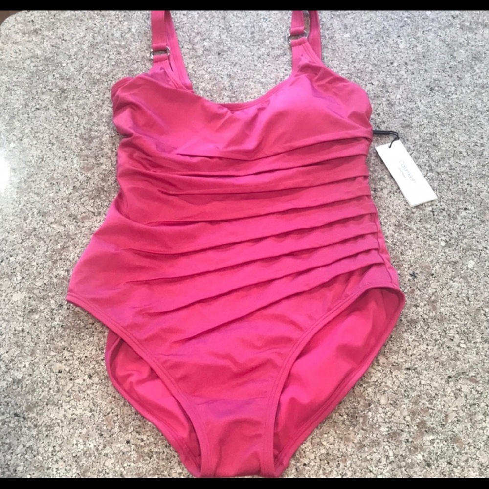 NWOT Calvin Klein Starburst Rosebud Swimsuit Pink - Picture 3 of 4